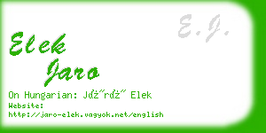 elek jaro business card